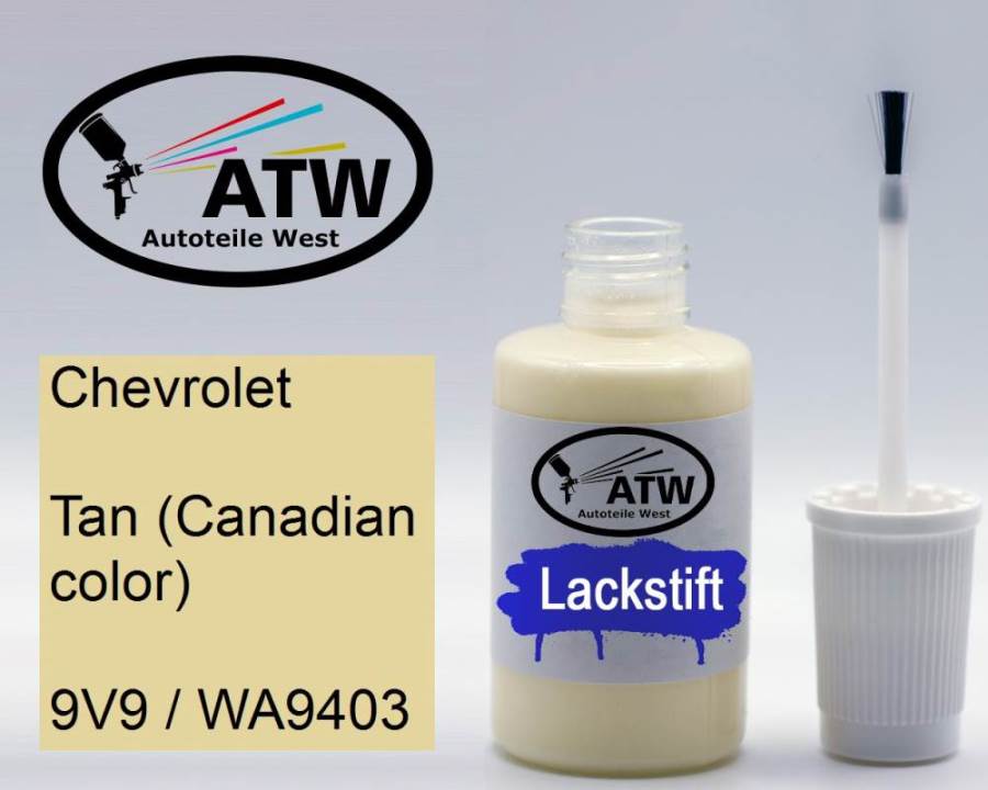 Chevrolet, Tan (Canadian color), 9V9 / WA9403: 20ml Lackstift, von ATW Autoteile West.